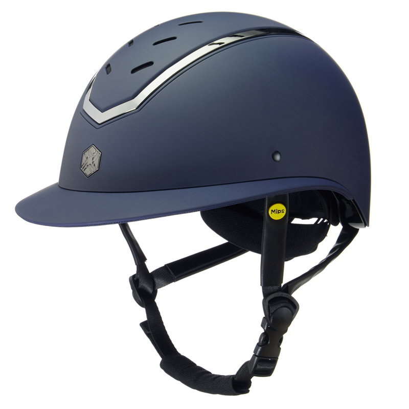 EQX by Charles Owen Kylo Wide Peak Riding Hat with MIPS - Navy Matte/Pewter